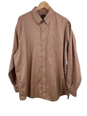 Jos. A. Bank Mens XL Button-Up Shirt Long Sleeve Multicolor Red Orange Black